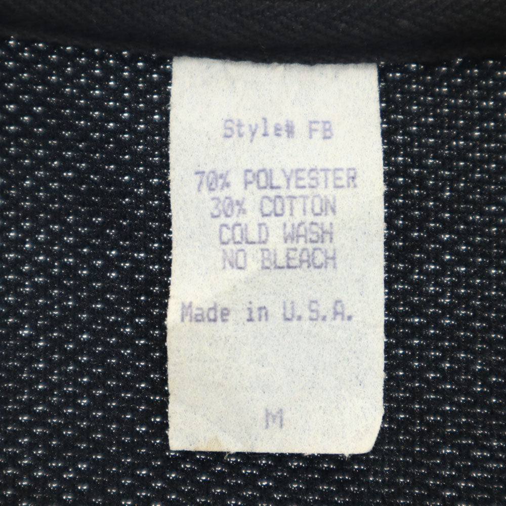 OLD オールド 90s USA製 AIR SHOTS 半袖 ハーフジップ ポロシャツ M ブラック×ホワイト バスケットボール メンズ