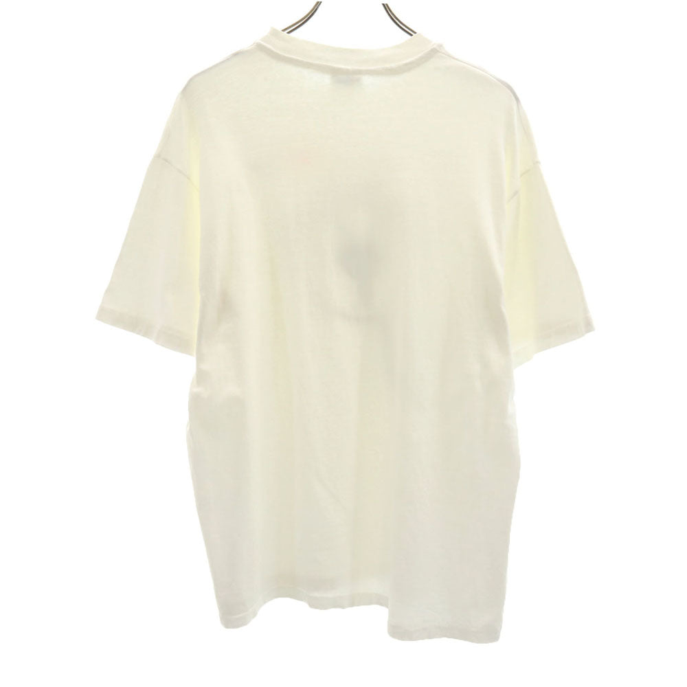 Hanes ヘインズ 80s 90s USA製 オールド プリント 半袖 Tシャツ L ホワイト系 メンズ