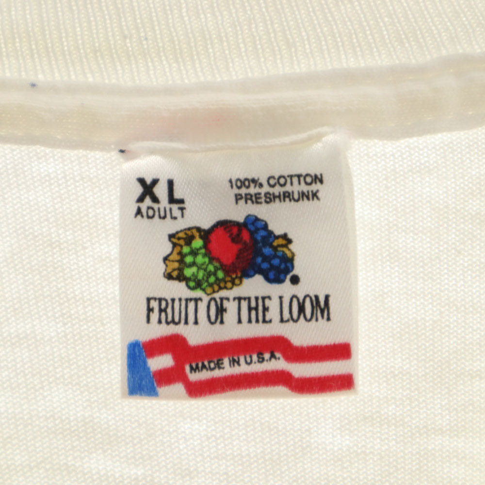 FRUIT OF THE LOOM フルーツオブザルーム 90s USA製 オールド プリント 半袖 Tシャツ XL ホワイト系 メンズ