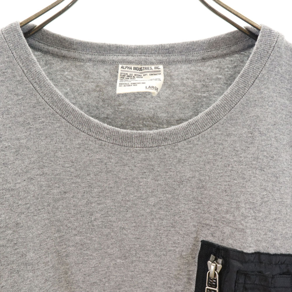 アルファインダストリーズ 半袖 Tシャツ L グレー系 ALPHA INDUSTRIES INC ポケT メンズ