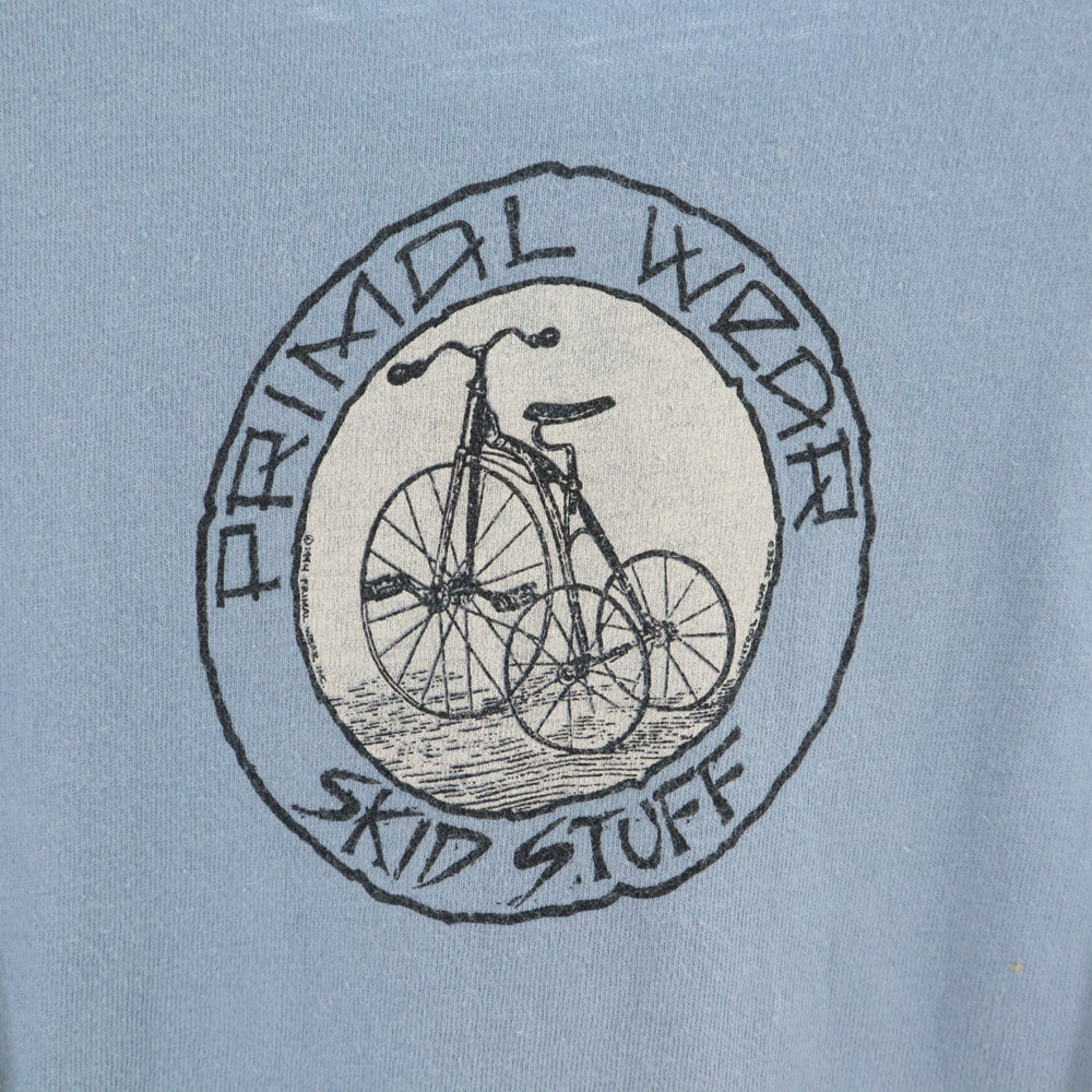 Hanes ヘインズ 90s USA製 オールド プリント 半袖 Tシャツ XL ブルー系 メンズ