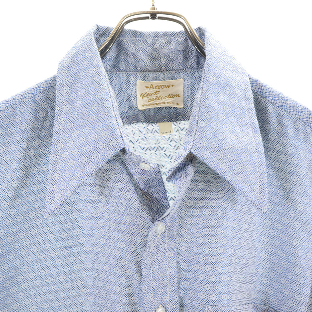 Arrow Kent Collection 70s ヴィンテージ 総柄 長袖 シャツ 161/2-33 ブルー系 メンズ