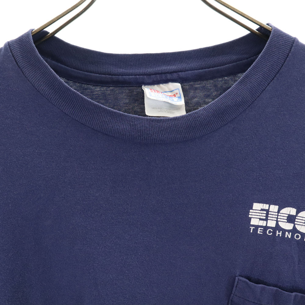ヘインズ 90s USA製 オールド ポケT 半袖 Tシャツ XL ブルー Hanes メンズ
