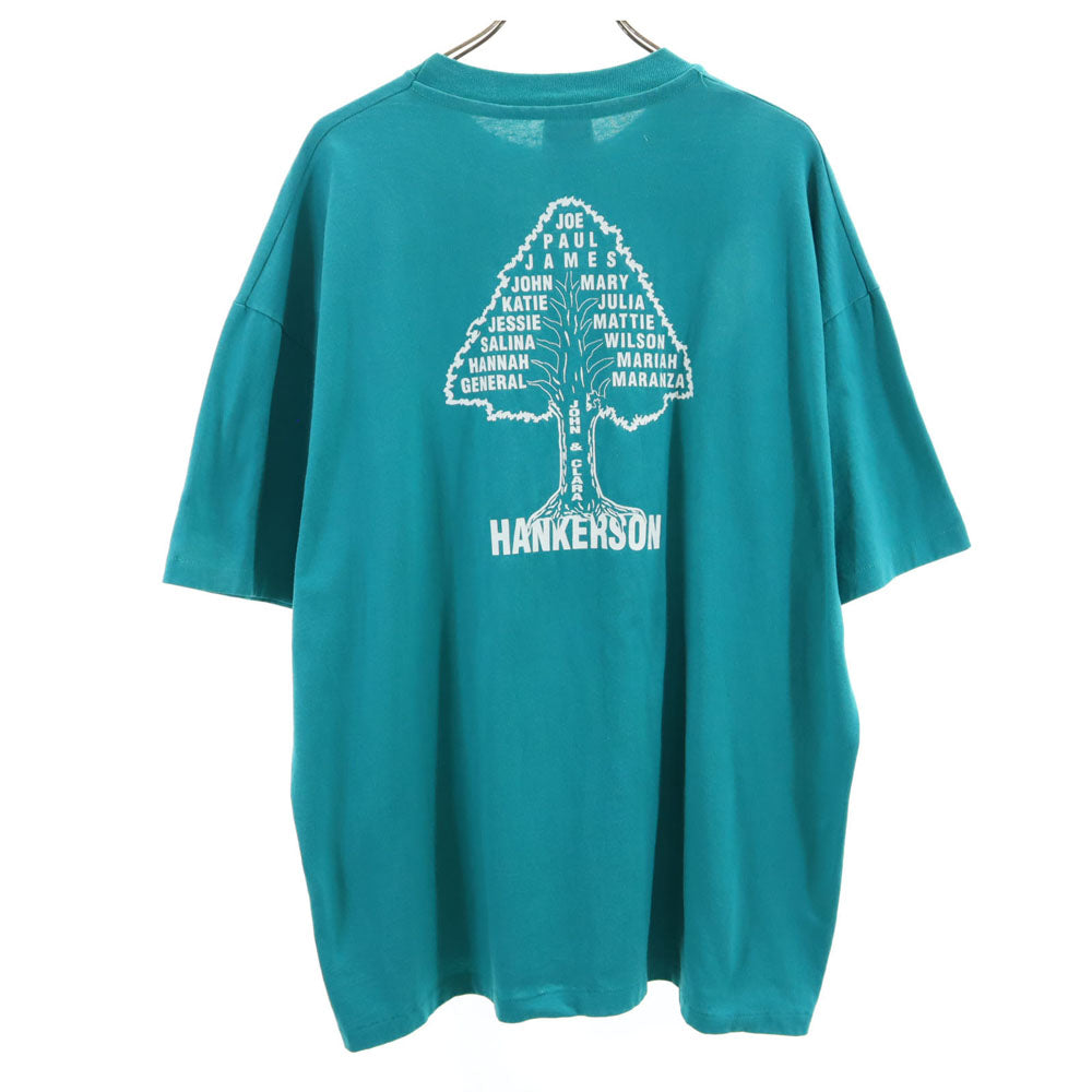 Hanes ヘインズ 80s 90s USA製 オールド 半袖 Tシャツ XXL ブルー系 ビッグサイズ メンズ