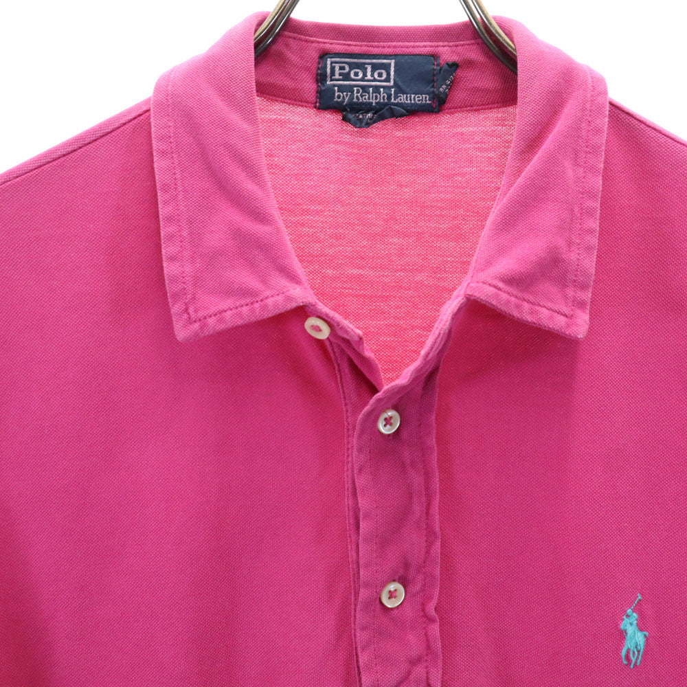 ポロバイラルフローレン 半袖 ポロシャツ M ピンク系 Polo by Ralph Lauren 鹿の子 メンズ