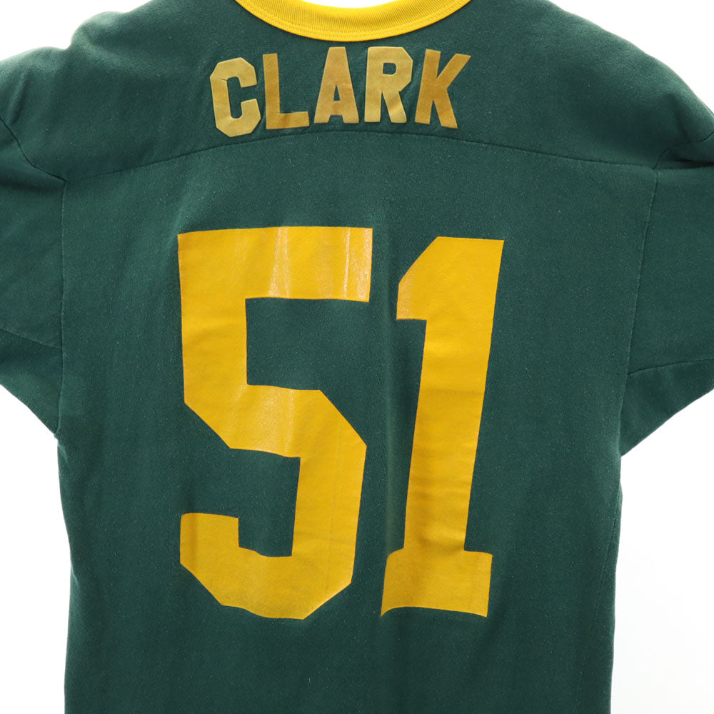 オールド 90s フットボールT 半袖 Vネック Tシャツ グリーン系 OLD メンズ