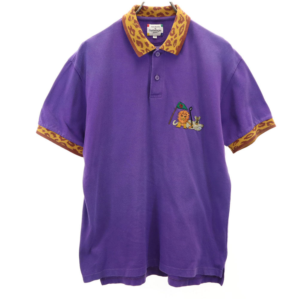 カステルバジャック 半袖 ハーフボタン ポロシャツ 4 パープル JC de CASTELBAJAC メンズ