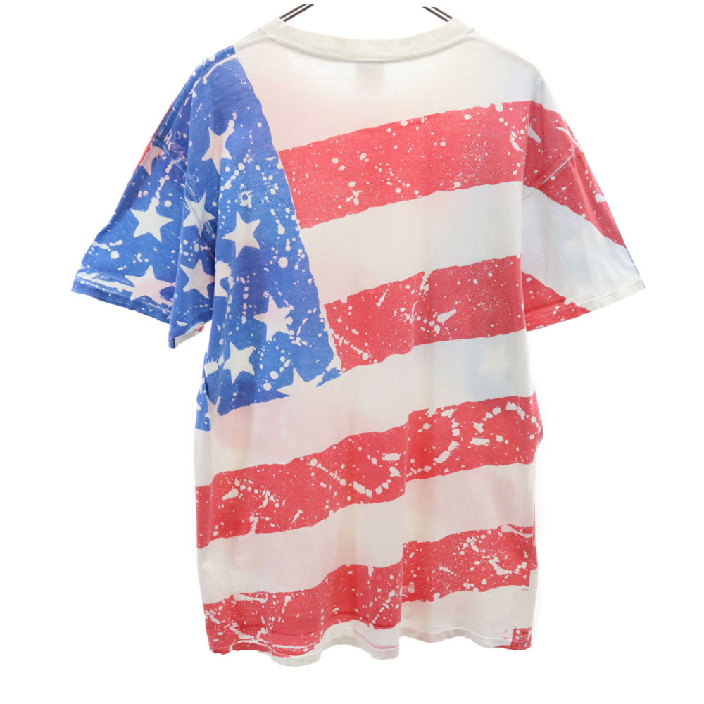 DELTA デルタ 90s USA製 オールド 星条旗 星条旗 半袖 Tシャツ L ホワイト メンズ