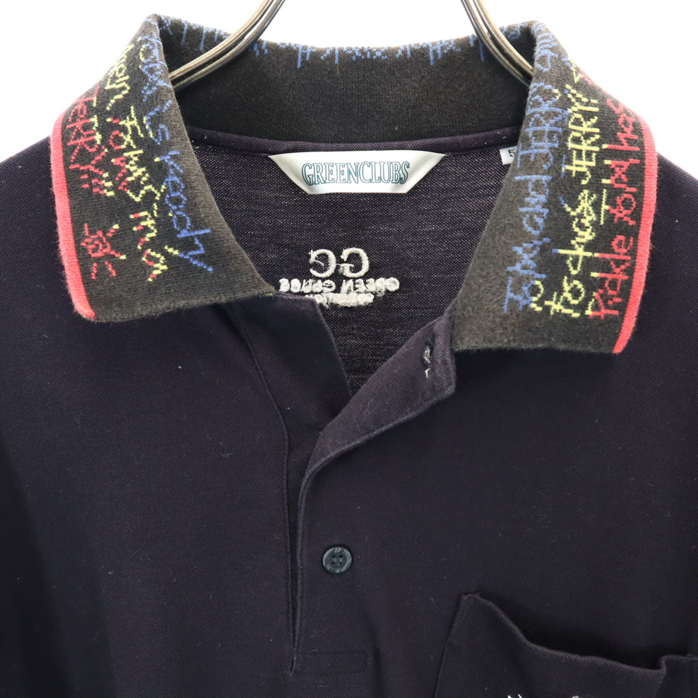 グリーンクラブ 半袖 ハーフボタン ポロシャツ 5 ネイビー系 GREENCLUBS メンズ