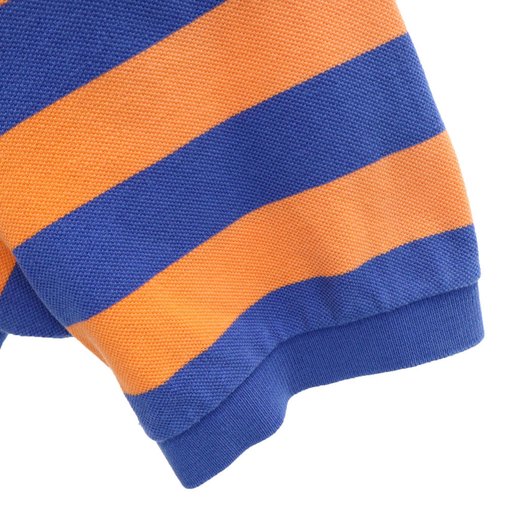 ポロバイラルフローレン ボーダー柄 半袖 ハーフボタン ポロシャツ M オレンジ Polo by Ralph Lauren メンズ