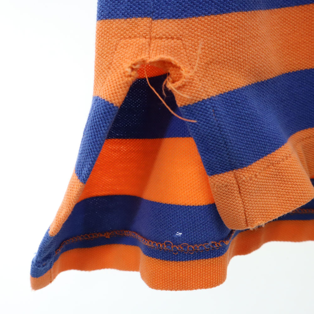 ポロバイラルフローレン ボーダー柄 半袖 ハーフボタン ポロシャツ M オレンジ Polo by Ralph Lauren メンズ