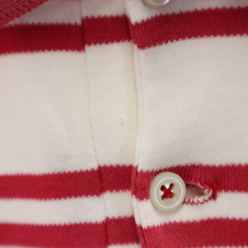 ポロバイラルフローレン 80s USA製 緑タグ ボーイズ ヴィンテージ ボーダー柄 半袖 ポロシャツ XL ホワイト Polo by Ralph Lauren メンズ