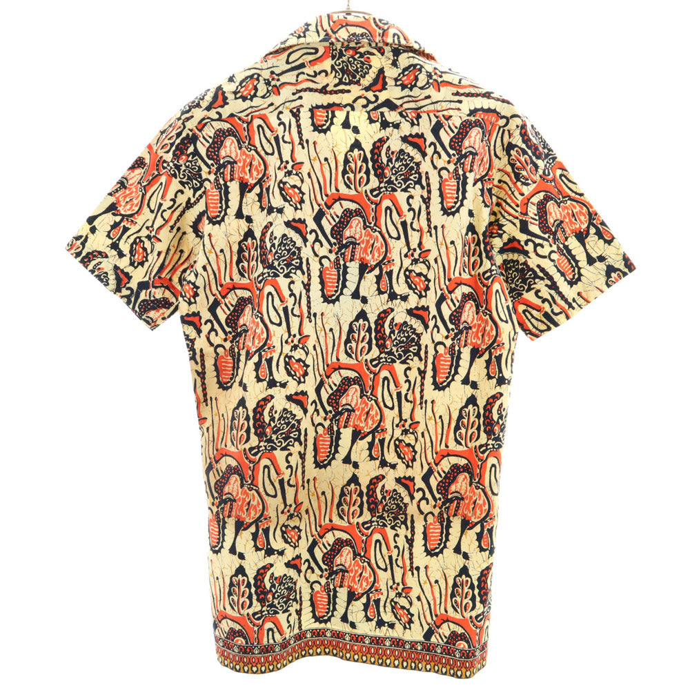PAISAL 70s ヴィンテージ 開襟 半袖 オープンカラーシャツ S イエローベージュ系 メンズ