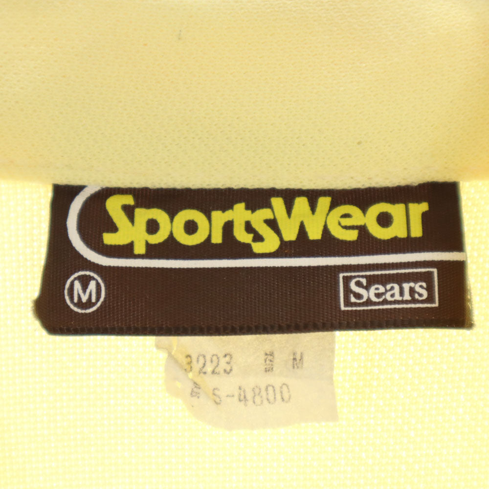 シアーズ 70s ヴィンテージ ニットポロ 半袖 メッシュ ポロシャツ M イエロー Sears Sports Wear メンズ