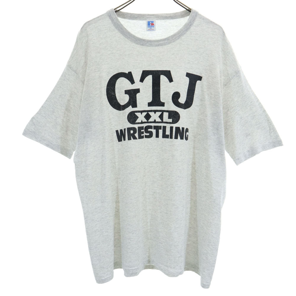 RUSSELL ATHLETIC ラッセルアスレチック 90s オールド プリント 半袖 Tシャツ XXL グレー系 ビッグサイズ メンズ