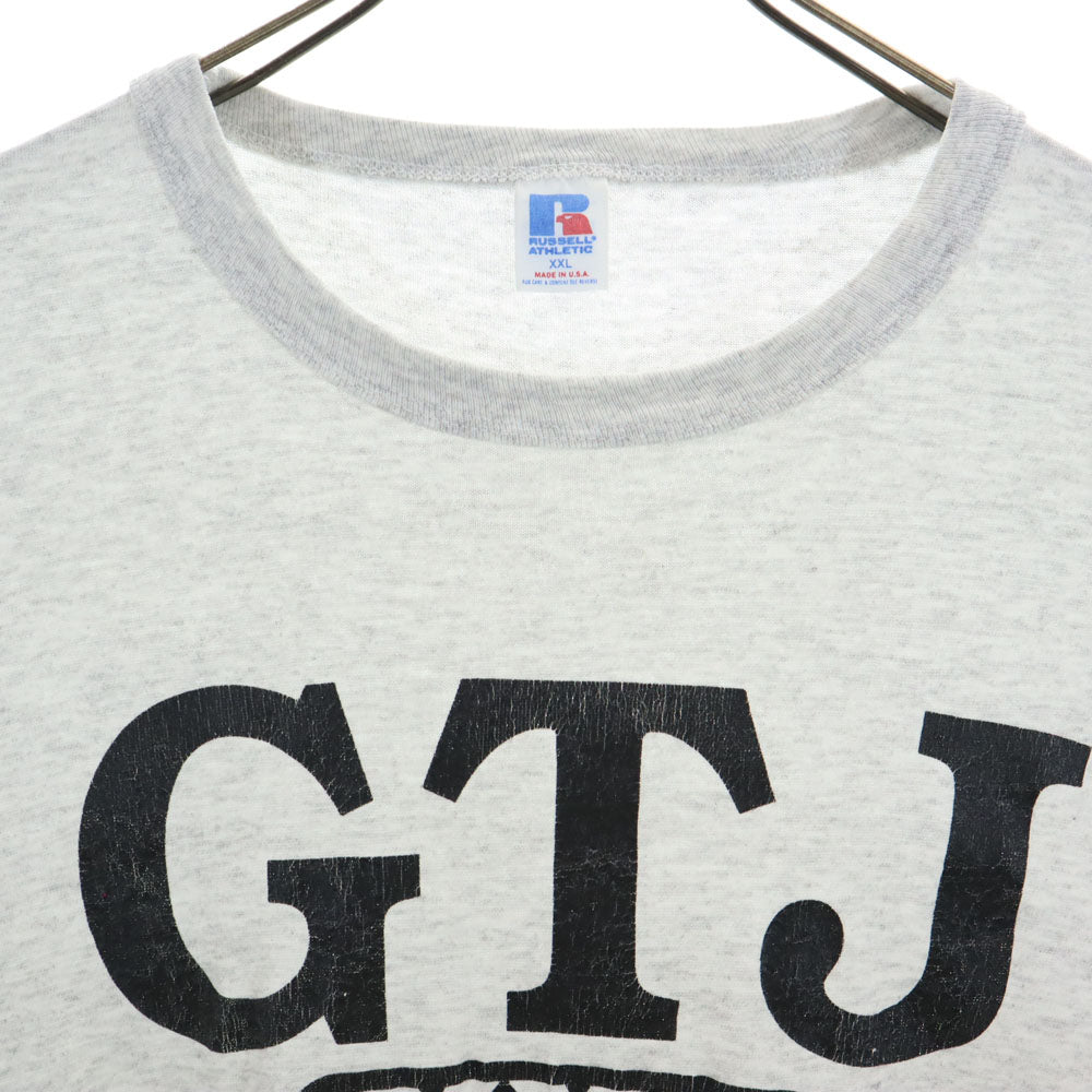 RUSSELL ATHLETIC ラッセルアスレチック 90s オールド プリント 半袖 Tシャツ XXL グレー系 ビッグサイズ メンズ