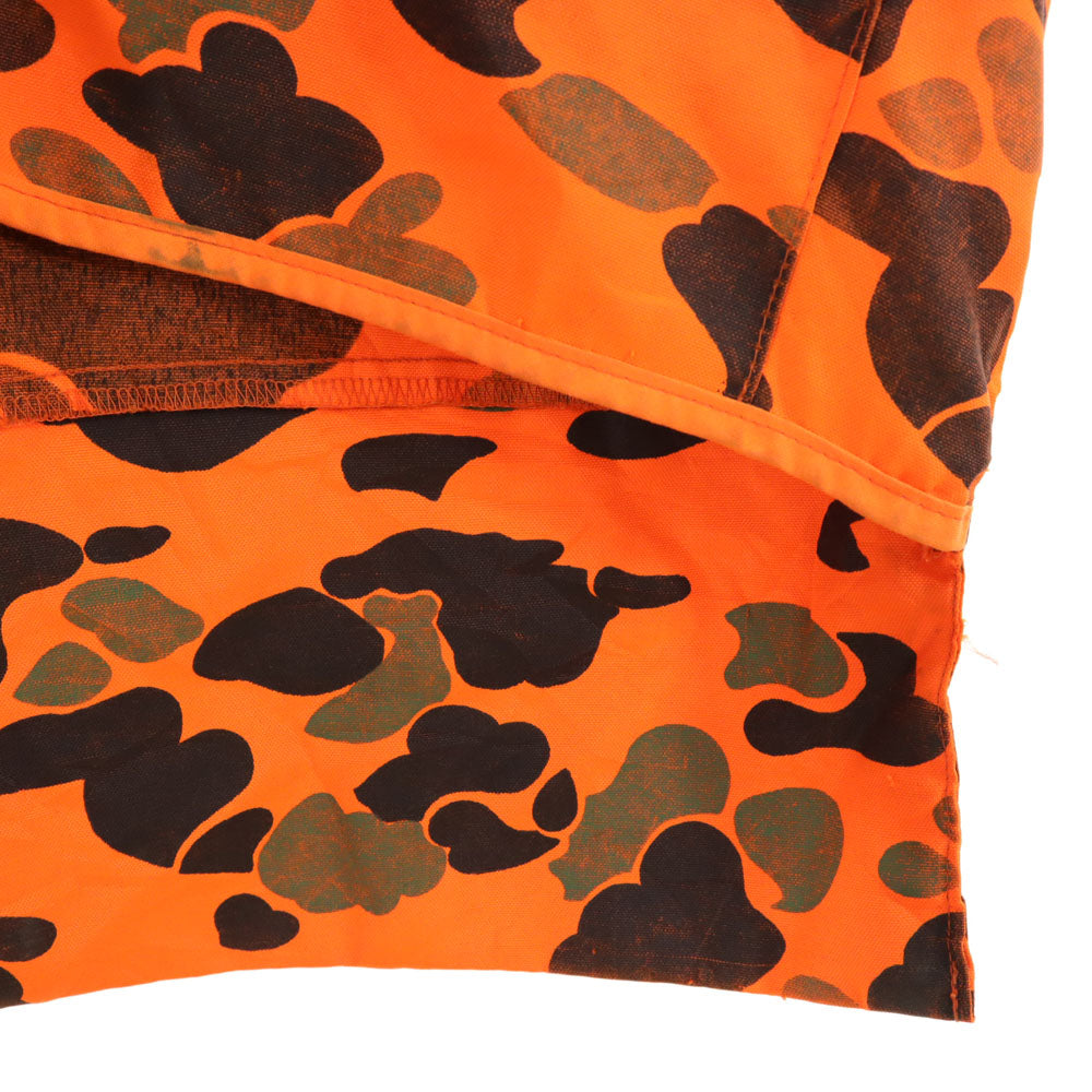 OLD オールド 90s USA製 総柄 ベスト オレンジ系 ジップ メンズ