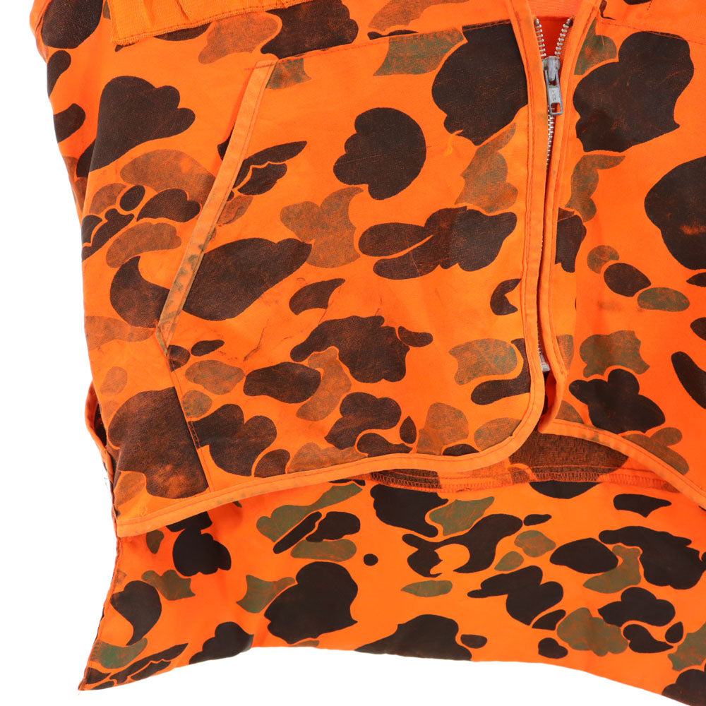 OLD オールド 90s USA製 総柄 ベスト オレンジ系 ジップ メンズ