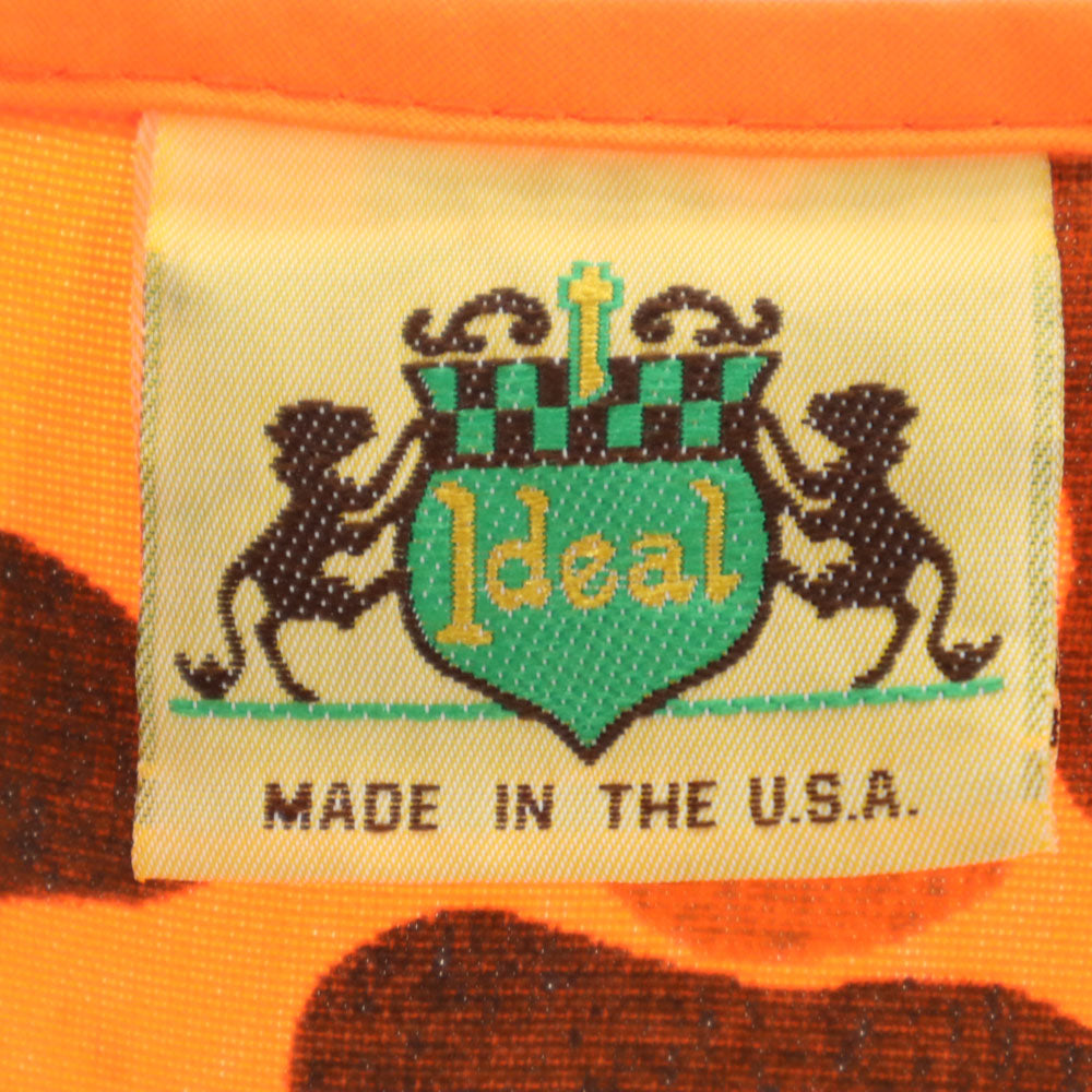 OLD オールド 90s USA製 総柄 ベスト オレンジ系 ジップ メンズ