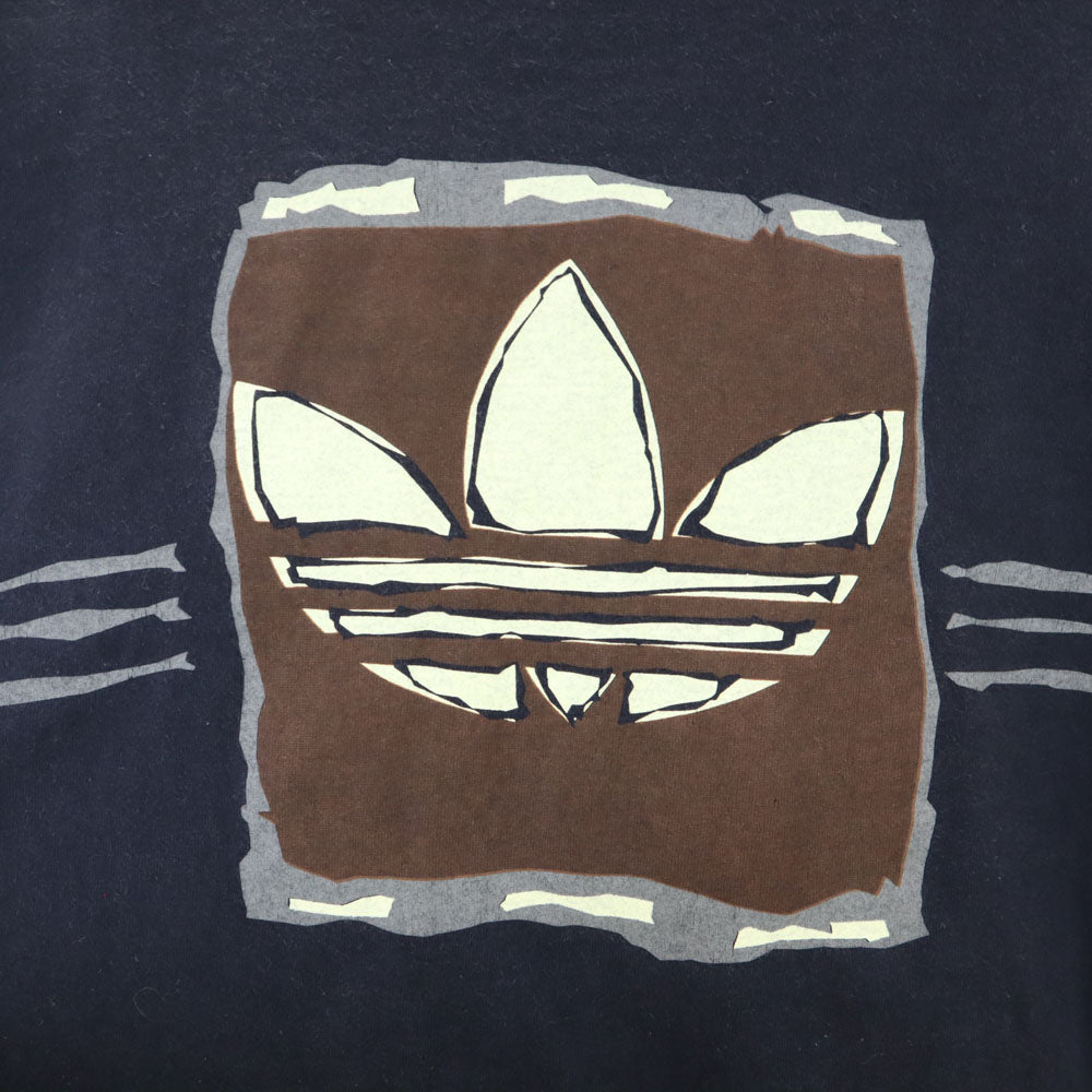 アディダス 80s 90s USA製 オールド トレフォイルロゴ 半袖 Tシャツ XL ブラック系 adidas メンズ