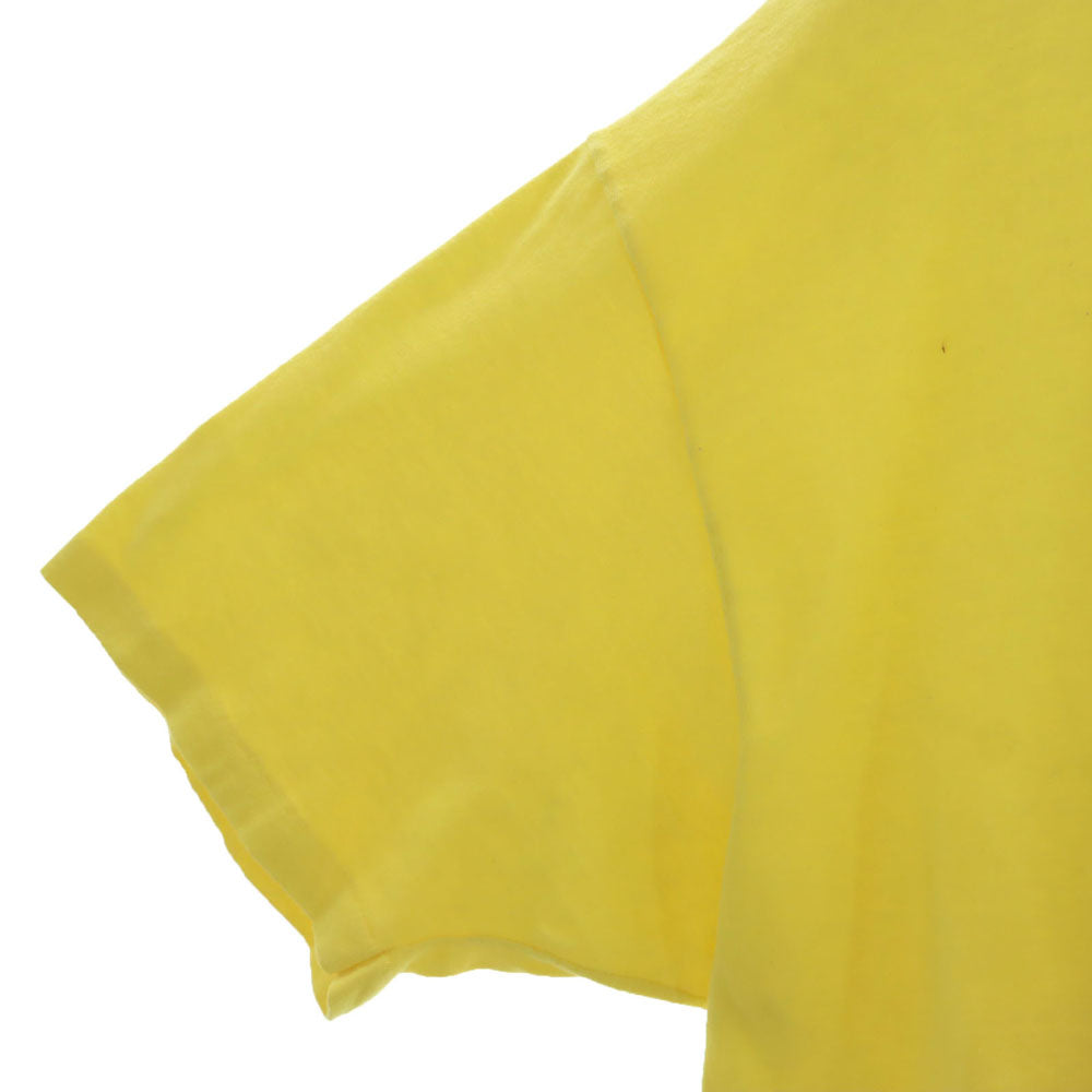 Hanes ヘインズ 90s USA製 オールド プリント 半袖 Tシャツ XL イエロー系 メンズ