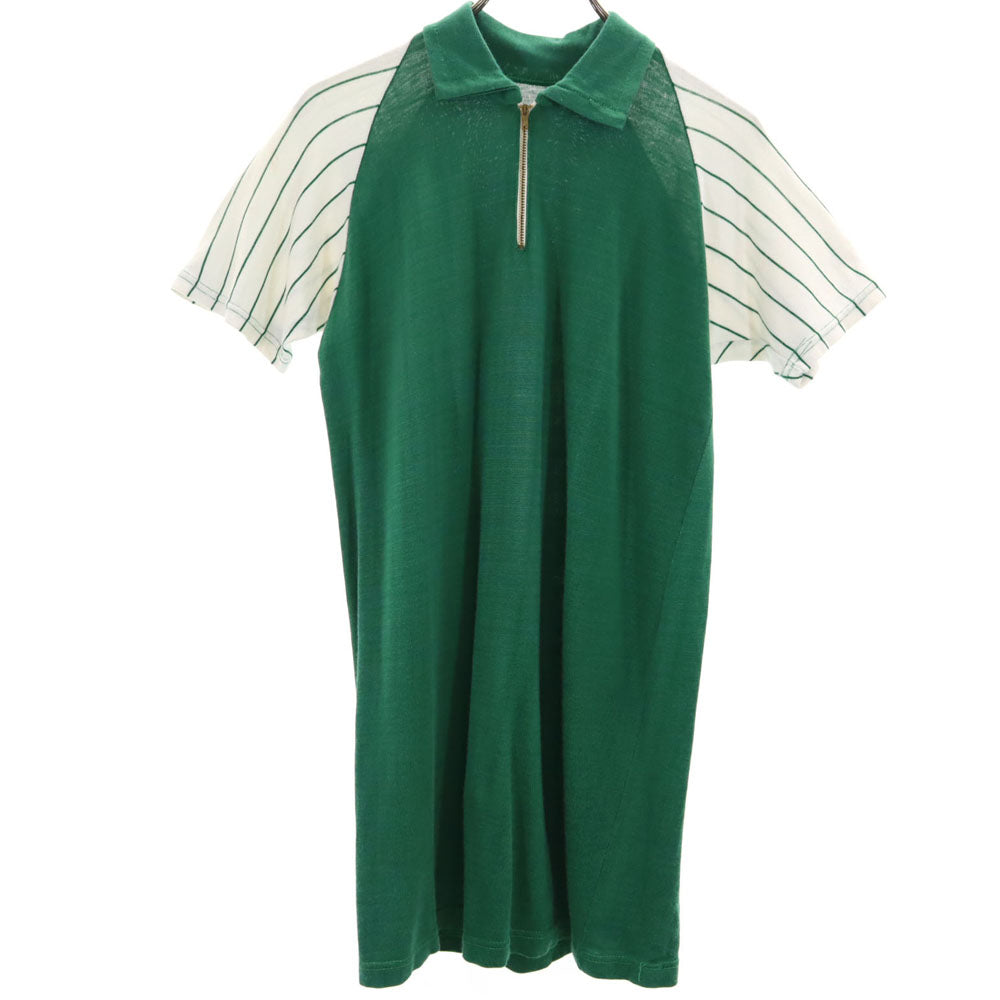 wilson ウィルソン 50s 60s USA製 ヴィンテージ 半袖 ハーフジップ ミニワンピース XL グリーン チュニック レディース