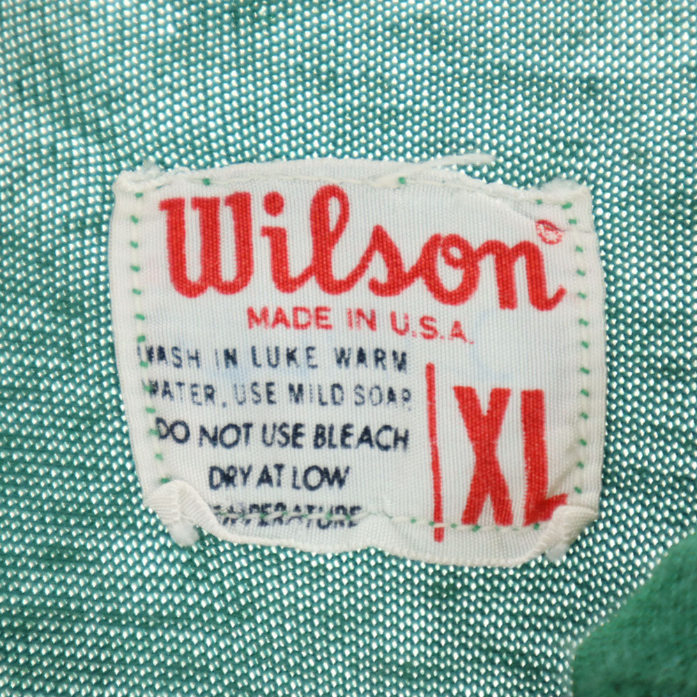 wilson ウィルソン 50s 60s USA製 ヴィンテージ 半袖 ハーフジップ ミニワンピース XL グリーン チュニック レディース