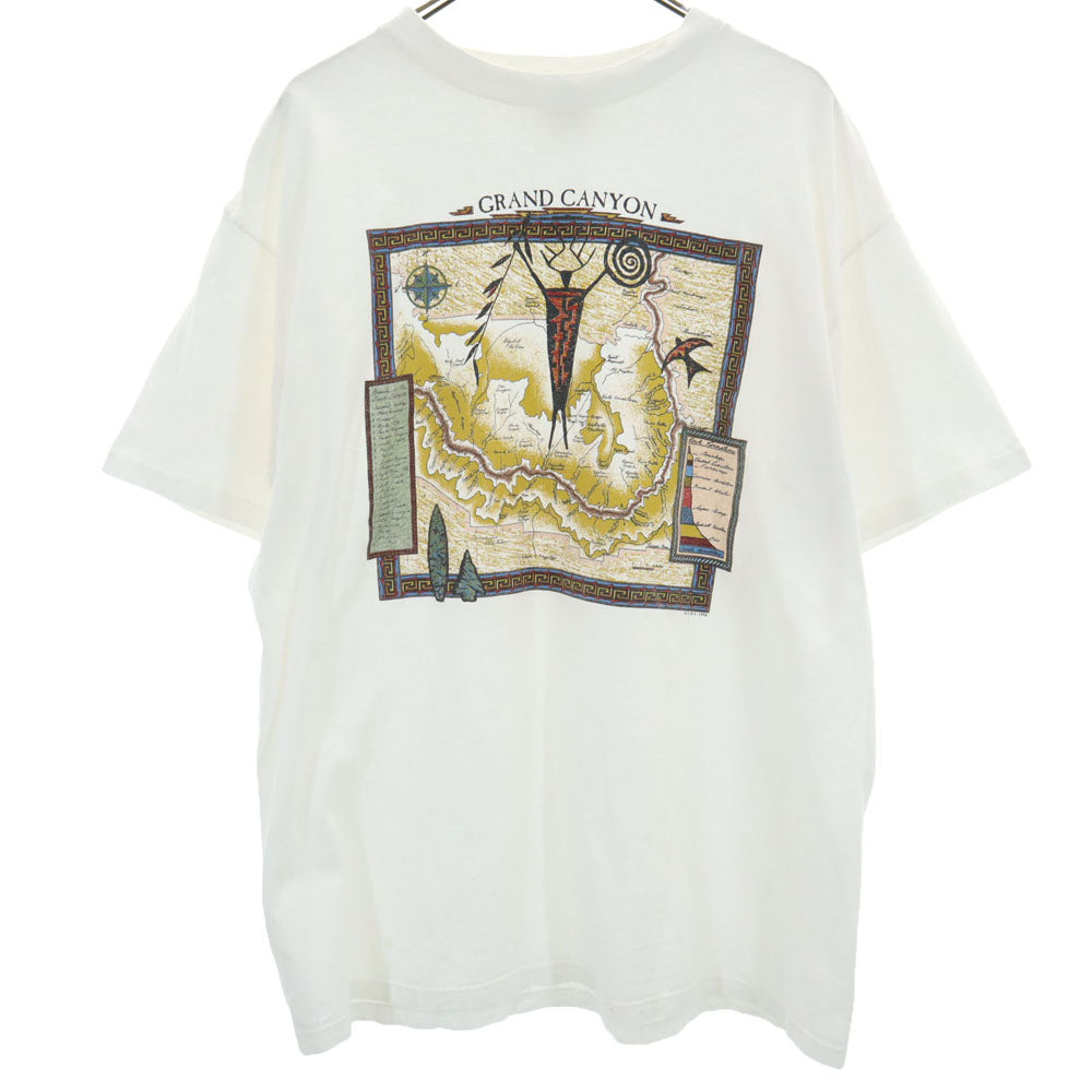 Fred Harvey 90s USA製 オールド プリント 半袖 Tシャツ XL ホワイト系 メンズ