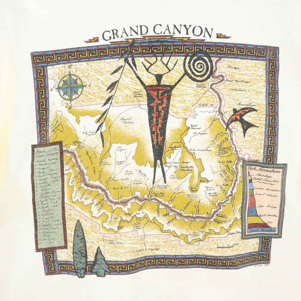 Fred Harvey 90s USA製 オールド プリント 半袖 Tシャツ XL ホワイト系 メンズ