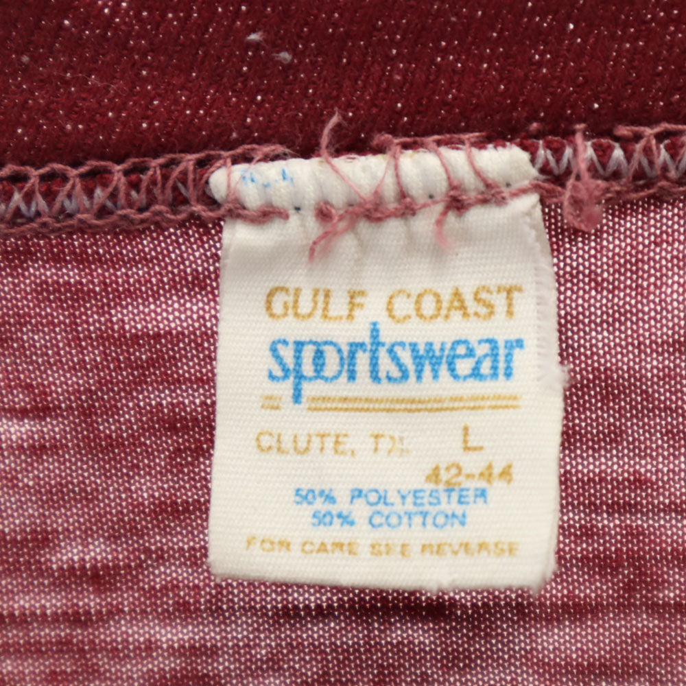 GULF COAST SPORTSWEAR ガルフコーストスポーツウェア 70s USA製 ヴィンテージ 半袖 Tシャツ L ボルドー系 メンズ