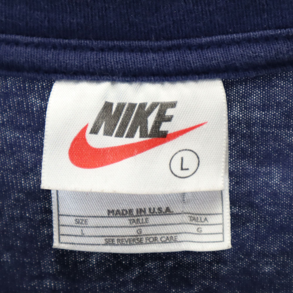 ナイキ 90s オールド USA製 白タグ 半袖 Tシャツ L ネイビー NIKE メンズ