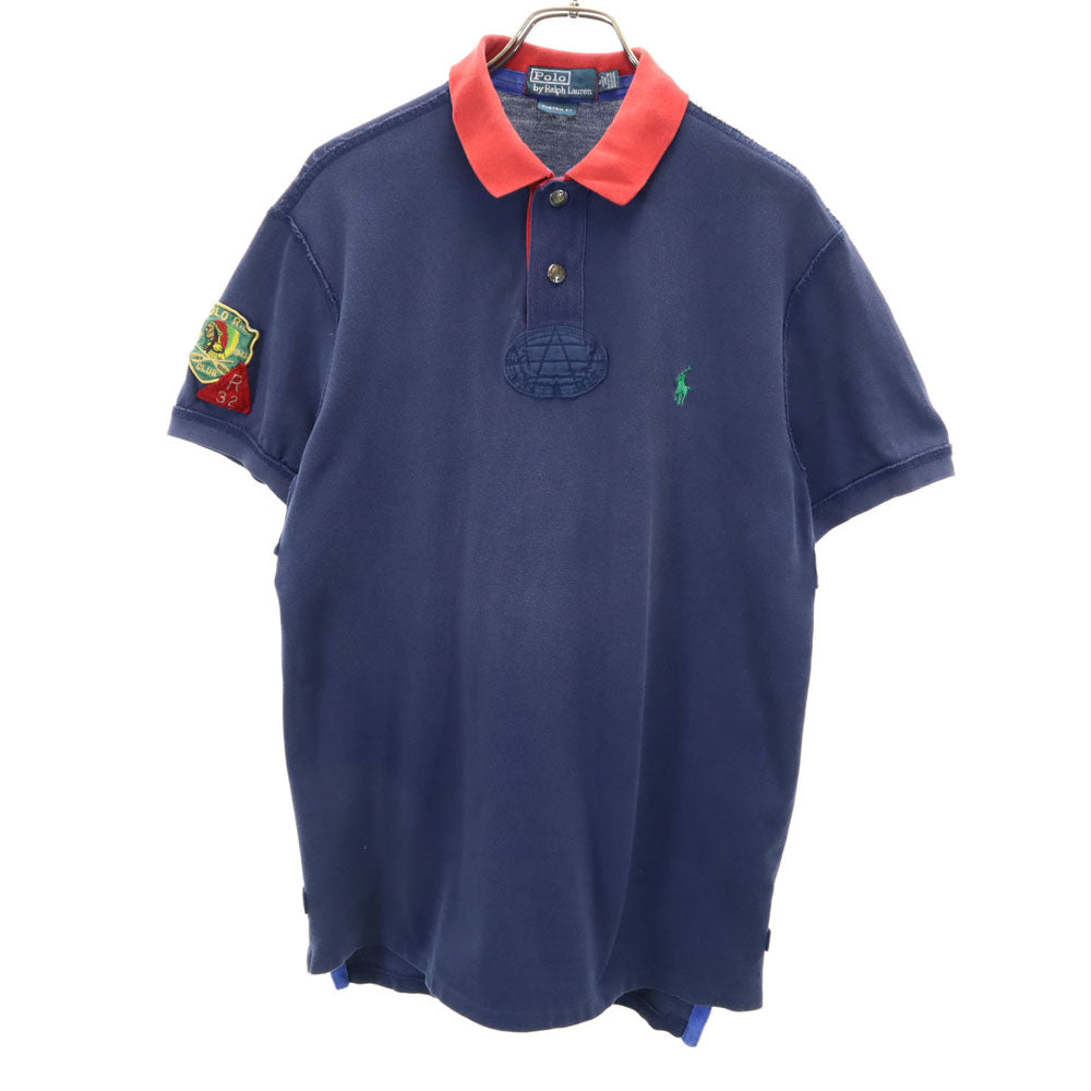 ポロバイラルフローレン 半袖 ポロシャツ L ネイビー系 Polo by Ralph Lauren 鹿の子地 メンズ