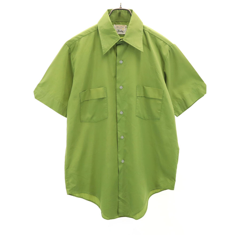fleetline 70s 韓国製 ヴィンテージ 半袖 シャツ 141/2 グリーン メンズ