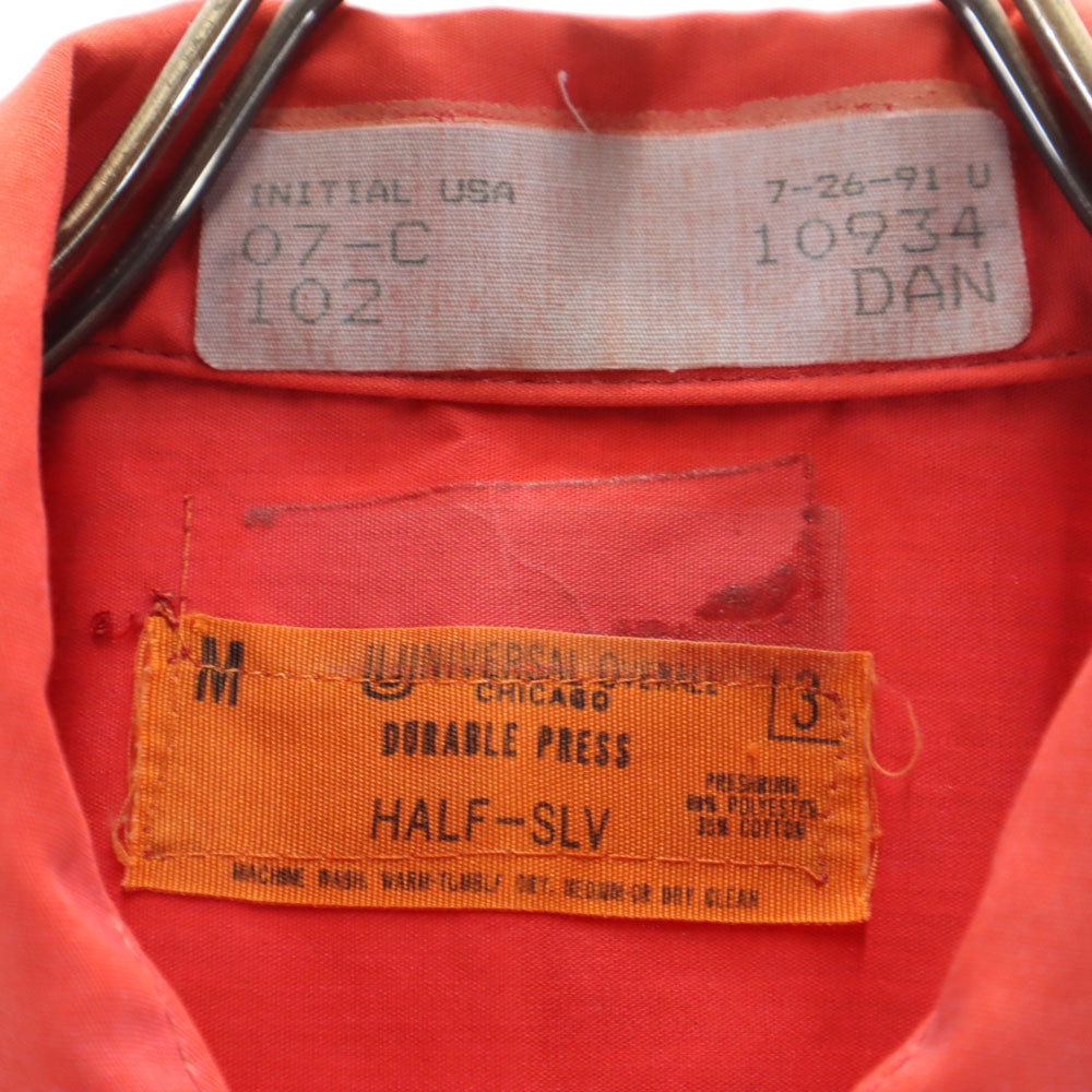 UNIVERSAL OVERALL ユニバーサルオーバーオール 半袖 ワークシャツ M 赤系 メンズ