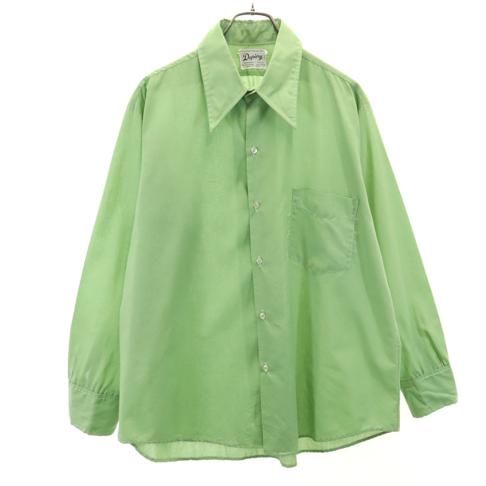 DOPIERY 70s ヴィンテージ カナダ製 長袖 シャツ グリーン系 メンズ