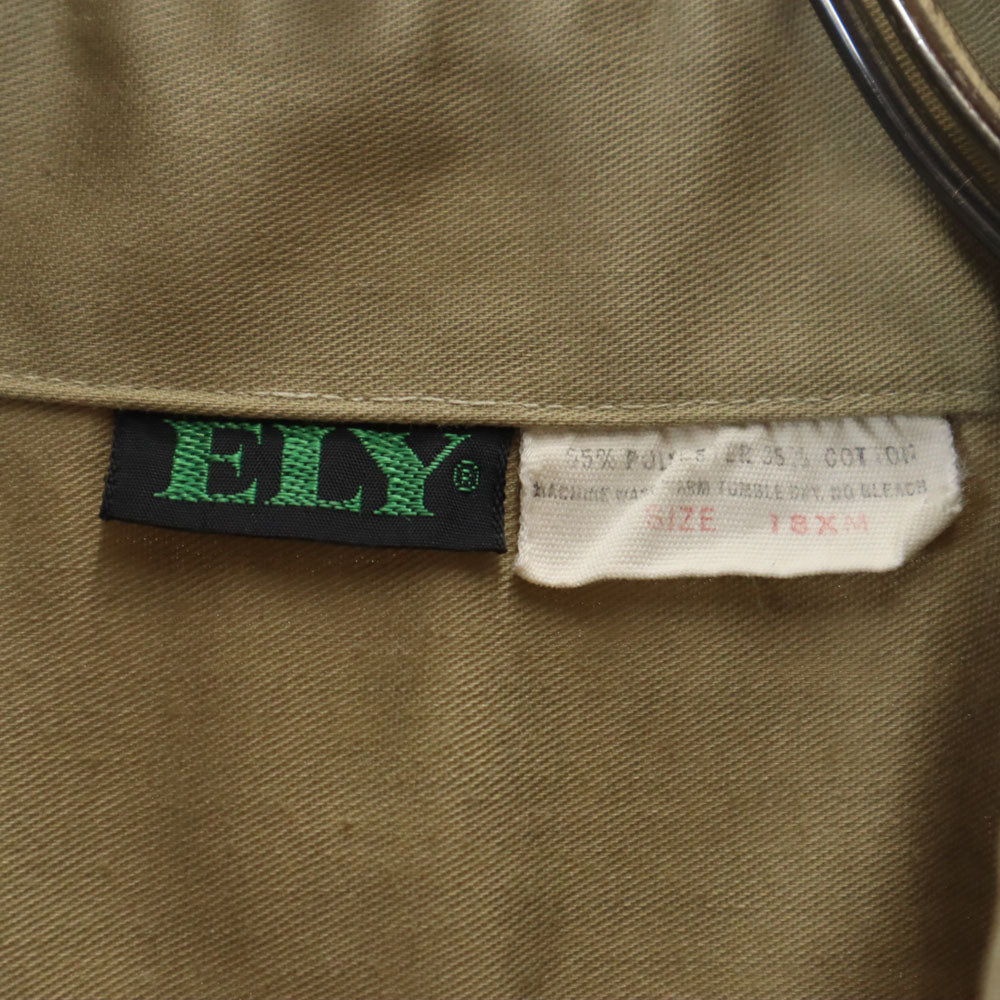 ELY エリー 80s 70s ヴィンテージ 長袖 シャツ 18XM ベージュ メンズ