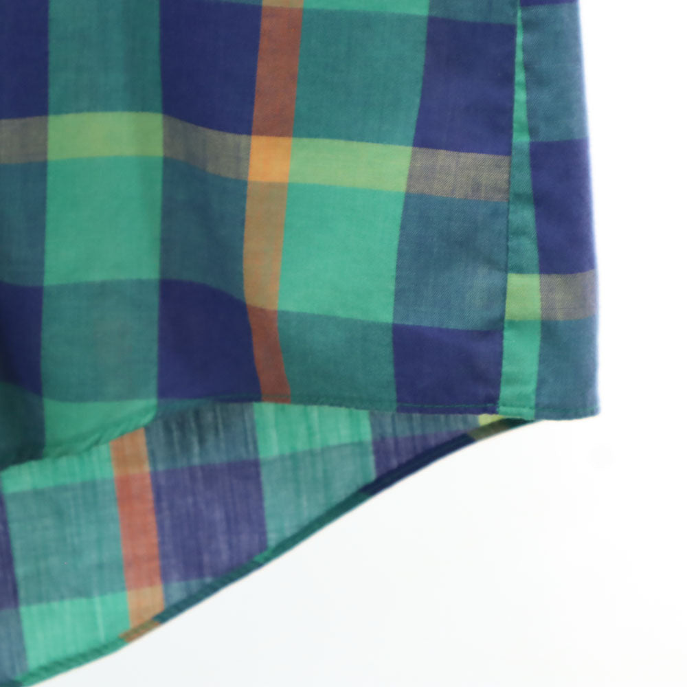 Saddlebred 80s ヴィンテージ チェック柄 半袖 ボタンダウンシャツ M グリーン系 メンズ