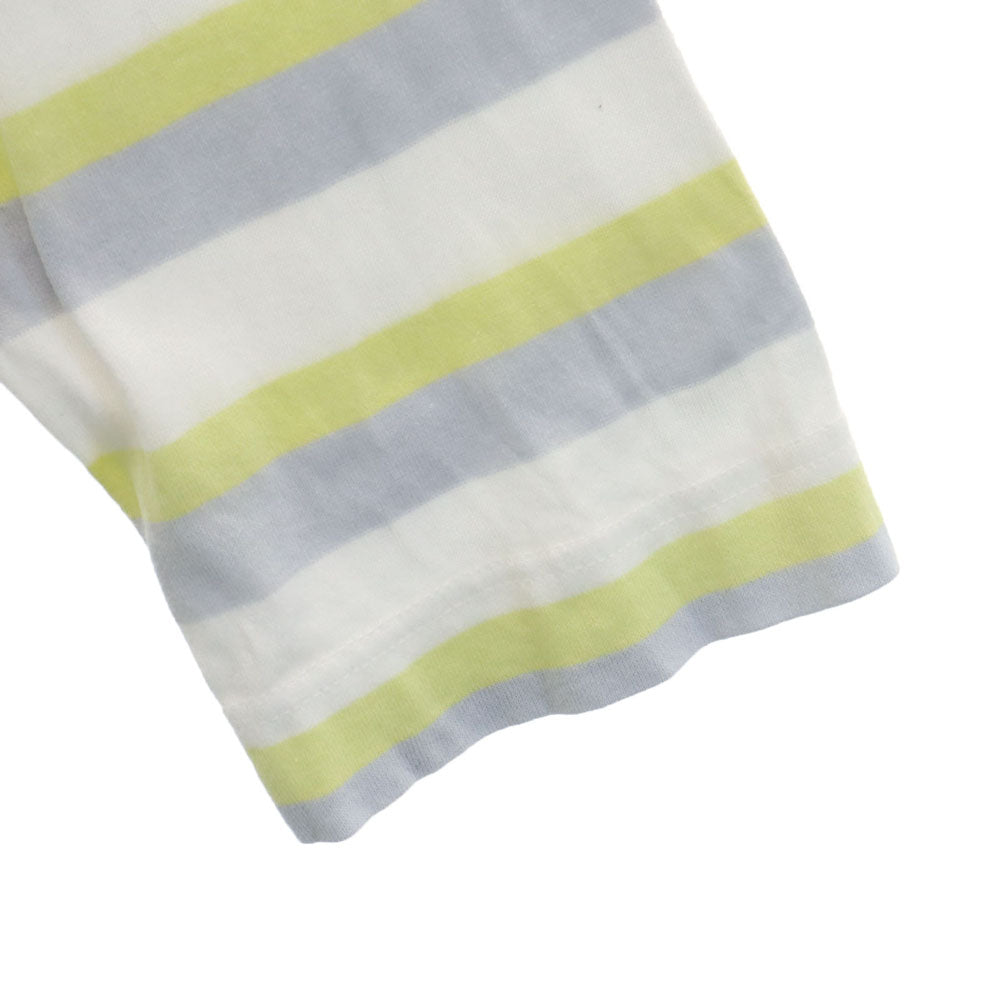 BURBERRY バーバリー 三陽商会 日本製 ボーダー柄 ゴルフ 7分袖 ポロシャツ L ホワイト GOLF レディース