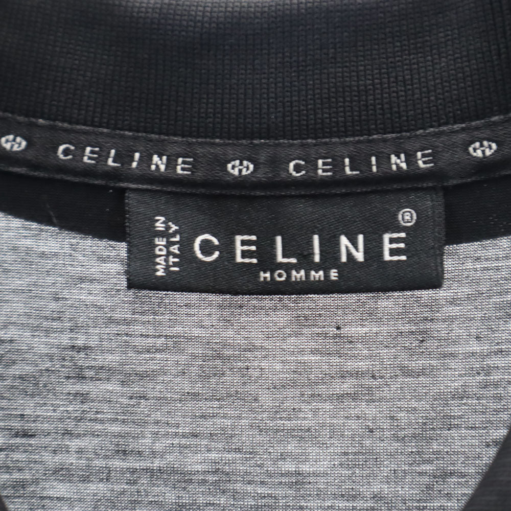 CELINE セリーヌ イタリア製 半袖 ポロシャツ M ブラック メンズ