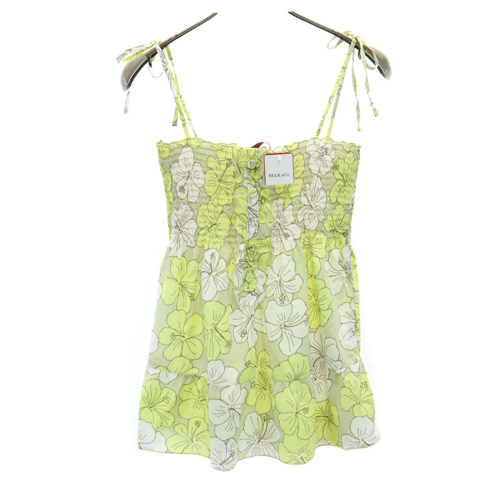 未使用 MAX&CO マックスアンドコー 花柄 キャミソール 38 イエロー ハイビスカス レディース