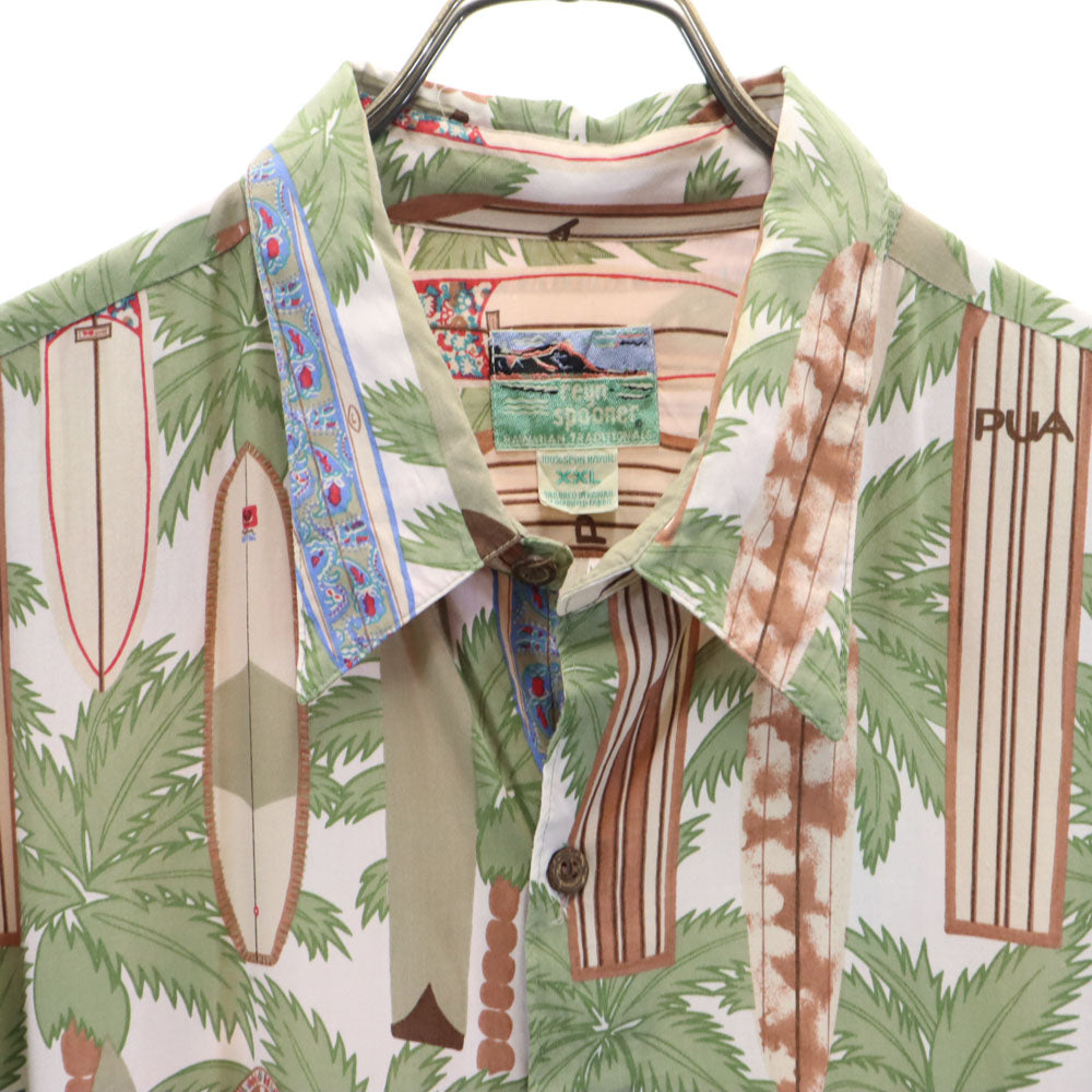 reyn spooner レインスプーナー 90s オールド ダイヤモンドヘッドタグ 総柄 半袖 アロハシャツ XXL グリーン系 ビックサイズ メンズ