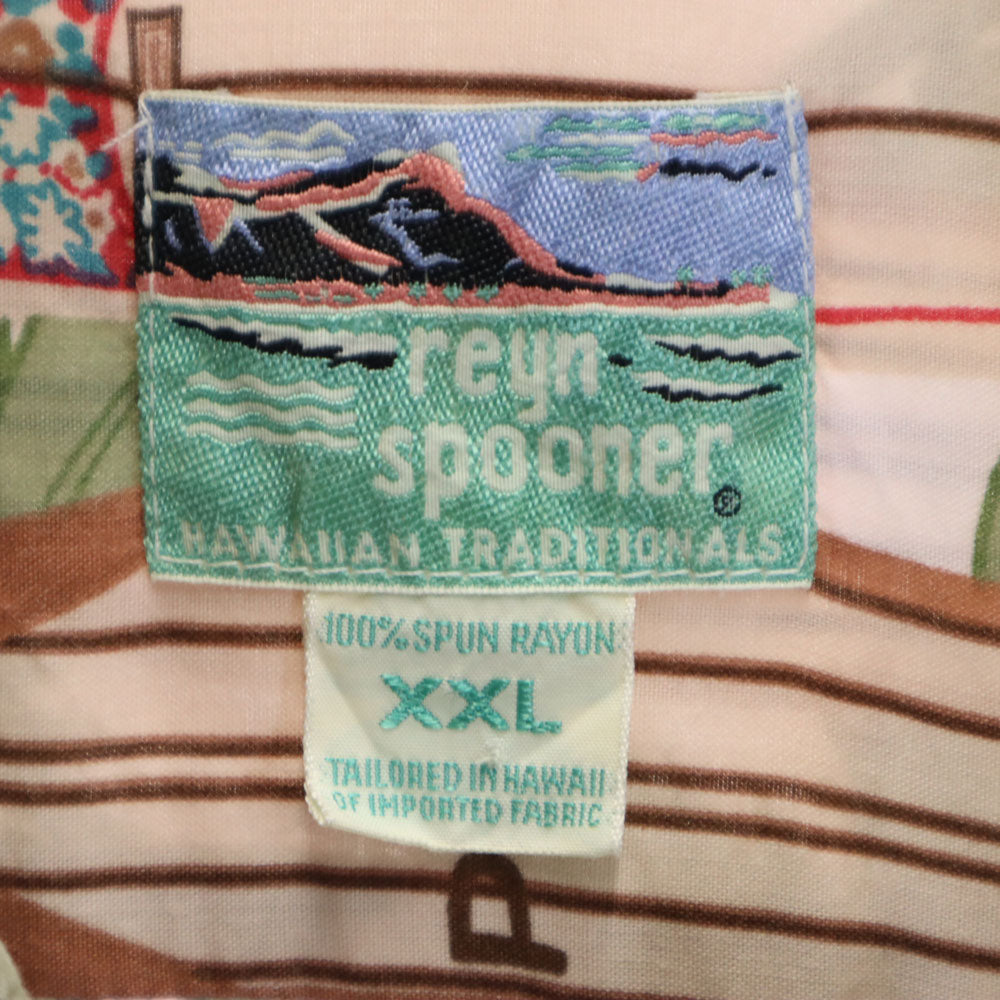 reyn spooner レインスプーナー 90s オールド ダイヤモンドヘッドタグ 総柄 半袖 アロハシャツ XXL グリーン系 ビックサイズ メンズ