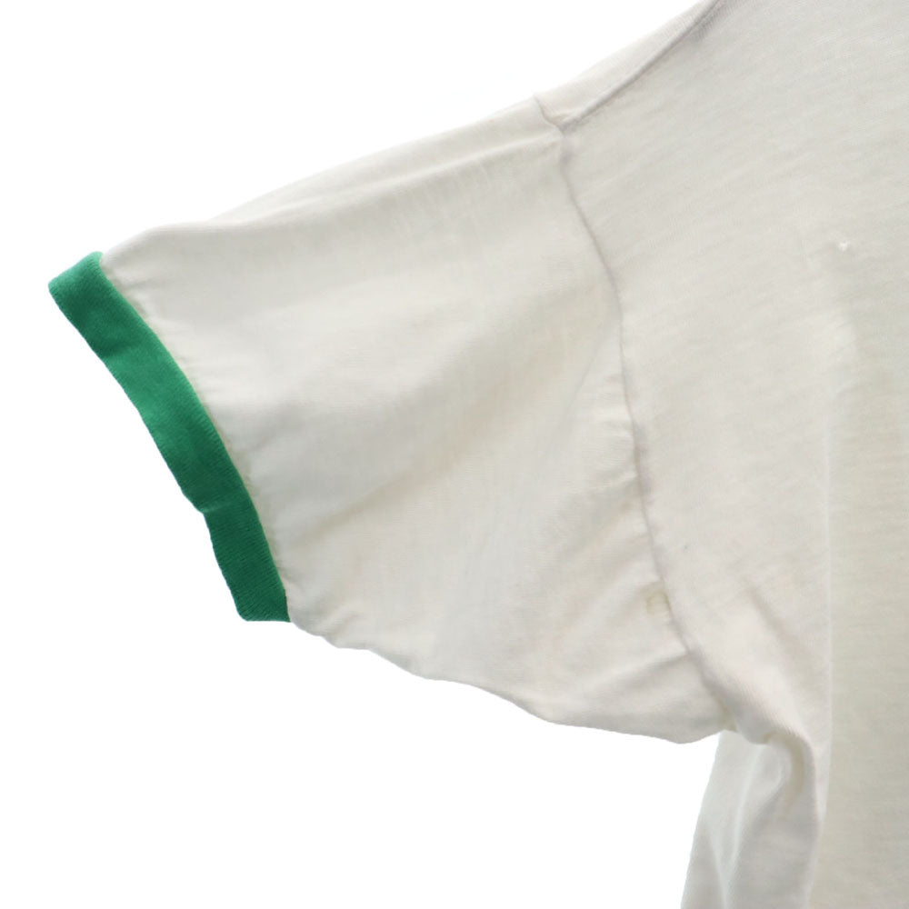 Champion チャンピオン 70s USA製 バータグ スヌーピー カレッジ リンガー 半袖 Tシャツ M 白系 メンズ