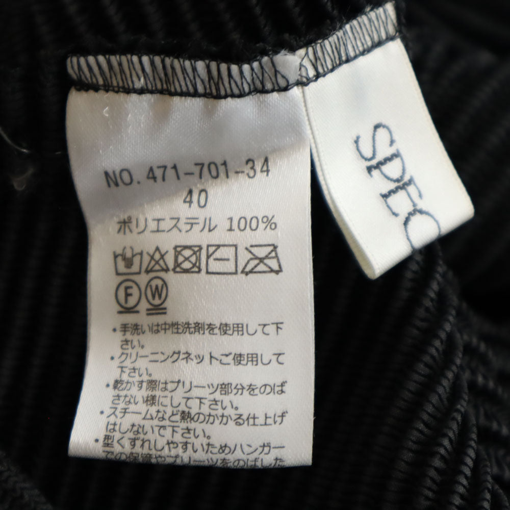 未使用 スペッチオ 半袖 シャトルプリーツ プルオーバー カットソー 40 ブラック SPECCHIO タグ付き レディース
