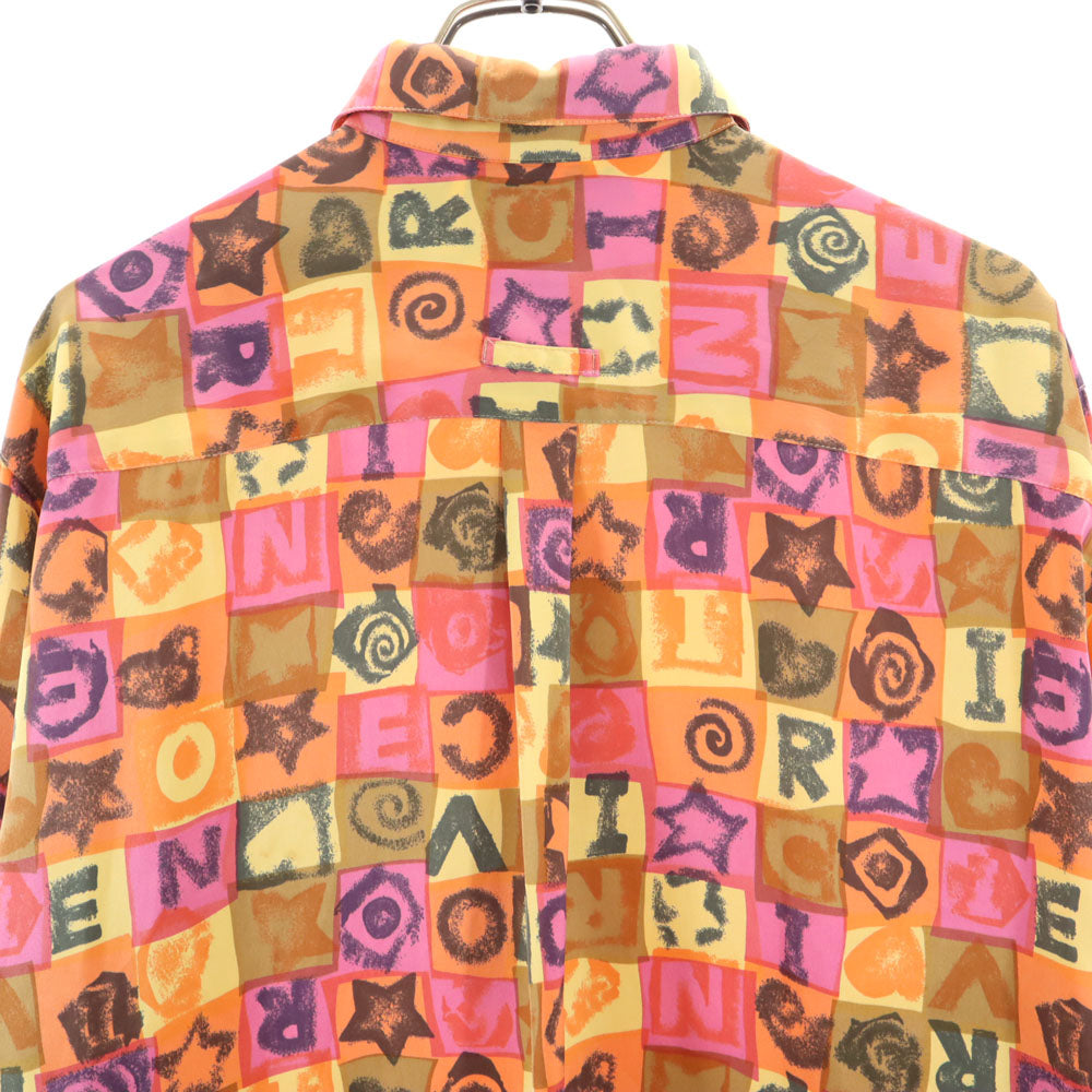 Enrico Coveri エンリココベリ 総柄 長袖 シャツ M オレンジ系 メンズ