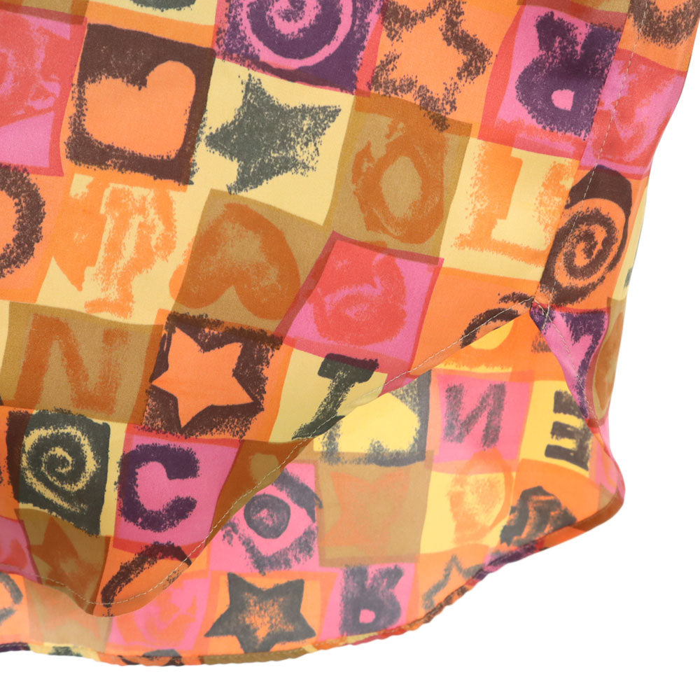 Enrico Coveri エンリココベリ 総柄 長袖 シャツ M オレンジ系 メンズ