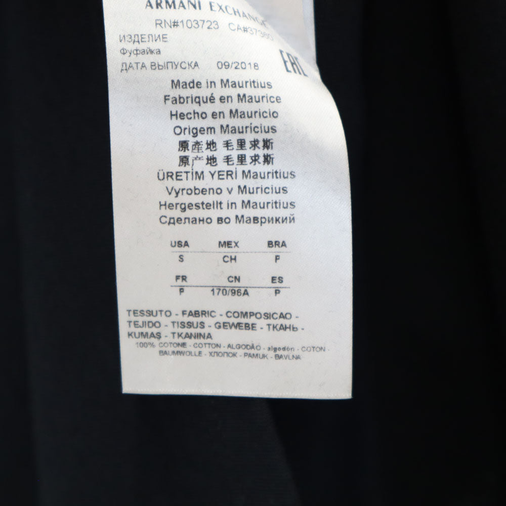 ARMANI EXCHANGE アルマーニエクスチェンジ 半袖 Vネック Tシャツ S ブラック メンズ