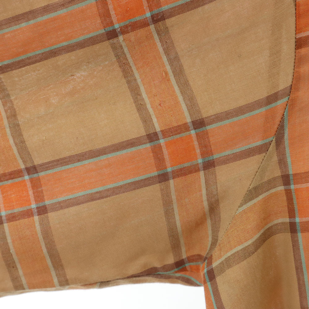 ARROW アロー 60s USA製 ヴィンテージ 開襟 チェック柄 長袖 オープンカラー シャツ M ブラウン系 メンズ