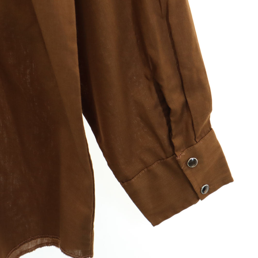H BAR C エイチバーシー 70s USA製 ヴィンテージ 長袖 ウエスタンシャツ M ブラウン系 メンズ