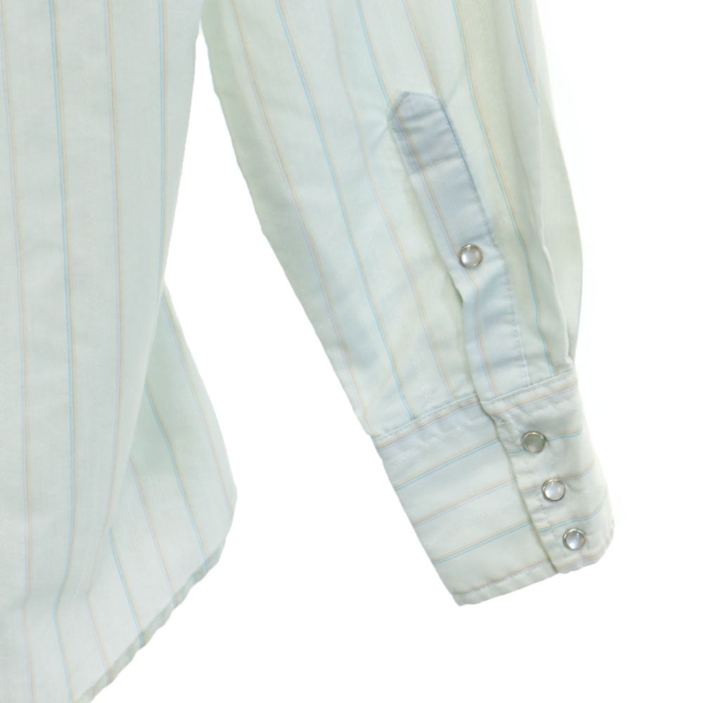 Silver Collection by KARMAN 70s ヴィンテージ ストライプ柄 長袖 ウエスタンシャツ ブルー系 メンズ